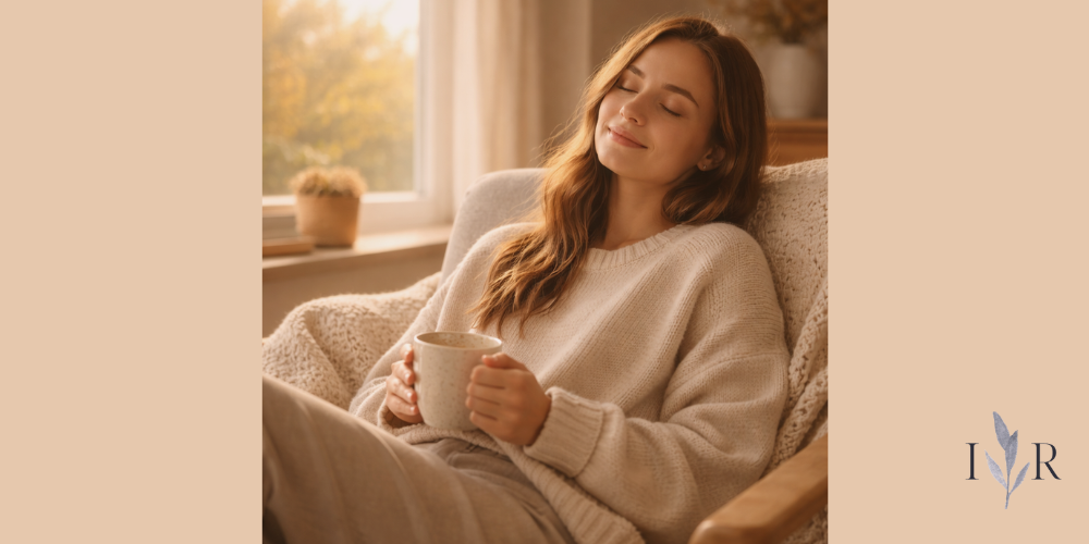 why your brain feels better after being offline relaxing quietly with tea by a window